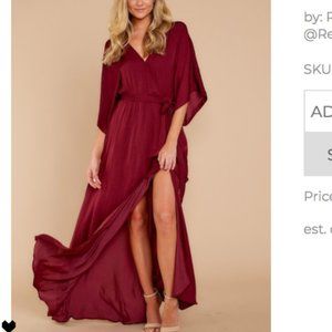 Shop Red Dress Maroon maxi dress
